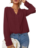 4 x Brand New Florboom blouse women s elegant long-sleeved shirt V-neck tunic shirt wine red XL - RRP €108.88