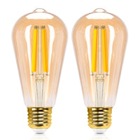 1 x RAW Customer Returns Aigostar Alexa Light Bulb E27 Edison Light Bulb 6W 805LM Dimmable Retro Light Bulbs ST64 Smart Lamp WiFi Dimmable 2700K-6500K App Control Compatible with Alexa and Google Assistant. Gold 2 Pack - RRP €19.99