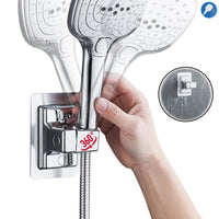 1 x RAW Customer Returns WTpin hand shower holder without drilling, 360 rotating shower holder, hand shower wall holder, shower head holder, adjustable shower holder, waterproof shower holder for universal shower silver  - RRP €12.79