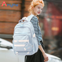 1 x RAW Customer Returns Amythe School Backpack for Girls Teenagers, Waterproof Daypack, Lightweight School Bag for Girls with Large Capacity, Fashionable Backpack for School or Travel - Blue - RRP €40.33