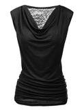 1 x RAW Customer Returns PINSPARK Women s T-Shirt V-Neck Short Sleeve Causal Top Pleated Tops Stretch Tunic Basic Tee Black XL - RRP €28.22