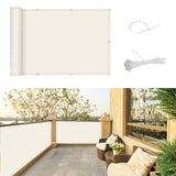 1 x RAW Customer Returns SUNNY GUARD Privacy Screen for Balcony 75x400cm Privacy Protection Windbreak in PES, Waterproof, Anti-UV with Cable Ties, Cream - RRP €19.49