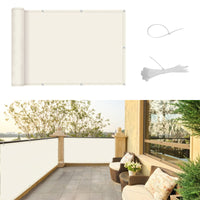 1 x RAW Customer Returns SUNNY GUARD balcony privacy screen 90x500cm balcony cover PES UV protection balcony cladding weatherproof, with cable ties, cream white - RRP €22.18