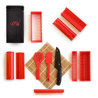 14 x RAW Customer Returns Aya Sushi Maker Kit Sushi Maker Red Complete with Sushi Knife and Exclusive Video Tutorials 11 Piece DIY Sushi Set - Easy and Fun for Beginners - Sushi Roll Maker - Maki Roll - Sushi Roller - RRP €349.3