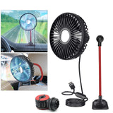 1 x RAW Customer Returns Ymenow Car Fan, 5V USB Fan Mini Fan Double Fan Car Fan with 3 Air Volume Settings 360 Degree Rotatable for Car Van SUV RV Boat - Ideal for Drivers - RRP €26.44