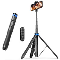 1 x RAW Customer Returns ATUMTEK 51 inch Selfie Stick Tripod, Selfie Tripod with Heavy-Duty Aluminum and Non-Slip Tripod Feet for iPhone and Android Phone Selfie, Video Recording, Video Blogs Live Streaming Red - RRP €34.54