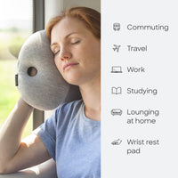 1 x RAW Customer Returns OSTRICH PILLOW Mini the travel pillow for the plane, car, neck support for flying, pillow for the power nap, travel companion for women and men - available in Sleepy Blue - RRP €39.0