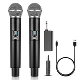 1 x RAW Customer Returns ALPOWL de Wireless Microphone, Wireless UHF Dual Handheld Microphone with Rechargeable Receiver, 40 Hours Runtime, 200 Feet Range, Bluetooth Microphone for Karaoke, Church, Speech, Wedding - RRP €36.99