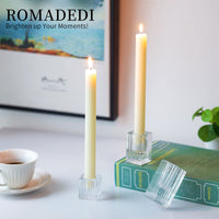 3 x Brand New Romadedi Glass Candle Holder Candlestick Taper Candles - 18PCS Candle Stand for Candles for Wedding Christmas Advent Table Decoration Living Room Modern Decoration - RRP €124.68