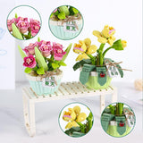 1 x RAW Customer Returns x bouquet of flowers, building blocks flowers, flower clamping blocks, DIY bouquet set for adults, artificial flowers, for table or wall decoration, home office decoration, creative gift for girlfriend and family - RRP €25.99