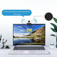 1 x RAW Customer Returns AWOW Live Streaming Webcam with Ring Light and Microphone, HD Webcam 2K, USB Webcam with Wide Angle for Video Calls, Learning, Video Conferences and Games Tripod Included  - RRP €13.1