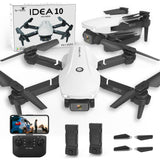 1 x RAW Customer Returns IDEA10 Drones for Children, Drone with Camera RC Quadcopter with More Camera FPV Transmission 3D Flip, Foldable Drone Gift for Children, Mini Drone with Camera, 18 Minutes Flight Time 2 Batteries - RRP €39.99