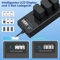 1 x RAW Customer Returns Homesuit NP-FW50 Battery 1300mAh and THREE Slots LCD Charger Kit for Sony ZV-E10, Alpha A6000, A6500, A6300, A6400, A7II, A7RII, A7SII, A7S2, A7R, A7R2, A55, A5100, RX10 Camera 3 Pack  - RRP €39.31