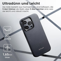 1 x RAW Customer Returns pitaka Case for iPhone 15 Pro Magnetic Protective Case with Full Protection Compatible with Magsafe Thin Case Scratch-Resistant and Shockproof Made of 600D Aramid Fiber TPU MagEZ Case Pro 4 Black Gray - RRP €80.66