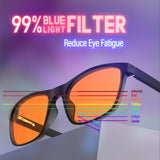 1 x RAW Customer Returns Bloomoak-99 Blue Light Blocking Glasses-Gaming Glasses-Anti-Glare-Anti-Fatigue-Suitable for Screens, Games, TV Orange - 99 - Rectangular Matte Black M -May New Arrivals, Rectangular  - RRP €23.78