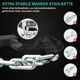 1 x RAW Customer Returns INTEKIN chain lock 150cm long, motorcycle bicycle lock made of 8mm thick hardened steel chain, high security bicycle chain lock with 3 keys, lock chain for e-scooter, e-bike, grill - RRP €51.99