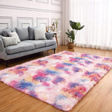 1 x RAW Customer Returns Menkala deep pile carpet colorful pink blue 200x300 cm large modern soft fluffy shaggy carpets washable non-slip long pile fur carpet faux fur for living room bedroom children s room balcony - RRP €75.6