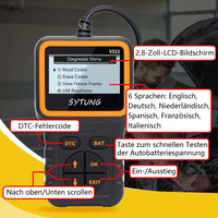 1 x RAW Customer Returns SYTUNG Obd2 Diagnostic Device New Updated Version Universal Diagnostic Device Car CAN Diagnostic Device Suitable for All Vehicles with OBD II Protocol - RRP €29.75