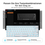 1 x RAW Customer Returns RK ROYAL KLUDGE RK61-DE QWERTZ Wired Bluetooth 2.4Ghz Tri-Mode, 60 Mechanical Keyboard, ABS Keycaps, Red Switches, for IOS, Android, Windows and Mac, White - RRP €77.58