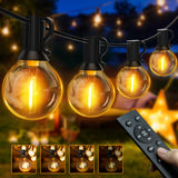 1 x RAW Customer Returns Ollny outdoor fairy lights dimmable, 15M outdoor fairy lights 25 2 G40 bulbs with remote control, waterproof LED fairy lights outdoor, for garden party terrace warm white  - RRP €32.99