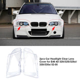 1 x RAW Customer Returns 2pcs Car Headlight Clear Lens Cover 2pcs Lens L R Headlight Replacement Compatible with E46 4D 320i 325i 325xi 330i 330xi 02-05 63126924043 63126924044 - RRP €45.88