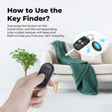 1 x RAW Customer Returns Esky Key Finder, Wireless Key Finder with 2 Receivers RF Item Locator, Item Tracker Support Remote Control, Pet Tracker, Wallet Tracker, Good Idea for Your Lost Items - RRP €18.99