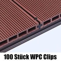 1 x RAW Customer Returns Pack of 100 WPC clips, hidden decking board fixing clips, 6 mm plastic decking clips for WPC decking boards BPC boards, black T clip with black screws - RRP €26.21