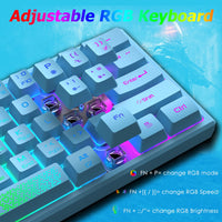 1 x RAW Customer Returns LexonElec K61 60 Percent Blue Mini Gaming Keyboard PC RGB Lighting - UK Layout QWERTY Keyboard - Mechanical Feel Ergonomics - Anti-Ghosting Double Shot Keycaps - for PS4 Laptop Computer - RRP €27.52