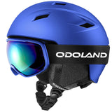 1 x RAW Customer Returns Odoland ski helmet and ski goggles set, snowboard helmet with snowboard goggles for adults, snow goggles UV 400 protection, wind resistance, snowboard goggles for skiing and mountaineering, red M - RRP €68.99