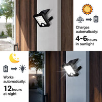 1 x RAW Customer Returns wisdom line solar lights for outdoors, 2 sets of super bright solar lights with motion detector and 3 modes 1800mAh, cold white 5000K, IP65 waterproof LED solar spotlight. Solar wall light for garage, etc. - RRP €56.46