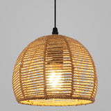 1 x RAW Customer Returns Riserva hanging lamp chandelier vintage, E27 ceiling light made of rattan, retro ceiling light retro for living room kitchen bedroom caf bar - RRP €29.98