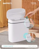 1 x RAW Customer Returns Baffect Bathroom Trash can with sensor 9.5 L, slim trash can with lid bathroom, automatic trash can for the kitchen, electric trash can with sensor white plastic - RRP €43.47