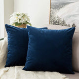 1 x RAW Customer Returns MIULEE Set of 2 Velvet Cushion Covers Pillow Case Sofa Cushion Decorative Throw Pillows Couch Cushions with Hidden Zipper Sofa Bedroom 26 x 26 Inch 65 x 65 cm Dark Blue - RRP €22.01