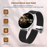 1 x RAW Customer Returns elfofle Smartwatch Women with Telephone Function, 1.39 TFT HD Touchscreen, IP67 Waterproof with 120 Sports SpO2 Heart Rate Monitor Menstrual Cycle Sleep Monitor, Wristwatch for iOS Android Black Silver  - RRP €41.99