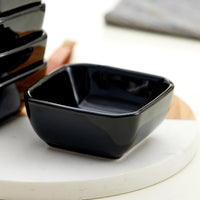 1 x RAW Customer Returns Swuut Ceramic Dipping Bowls Set of 6.3 Ounce Porcelain Small Mini Bowl Square Soy Sauce Plate Good for Tomato Sauce, Sushi Soy, BBQ Black  - RRP €17.1