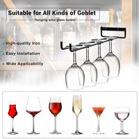 1 x RAW Customer Returns MERYSAN Wine Glass Holder Hanging, Wine Glasses Holder Shelf, Wine Glasses Bracket Shelf, Glass Holder Wall Mounted for Cup Display Stand Used in the Bar, Wine Cabinet, Kitchen, 30 cm 1 Row B  - RRP €26.84