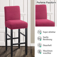 8 x Brand New MUPOO Bar Chair Covers, 2 Pack Stretch Jacquard Removable Washable Chair Slipcover, Dining Chair Bar Stool Counter Slipcovers Dining Room Chair Slipcover 2 Pack Wine Red  - RRP €207.92