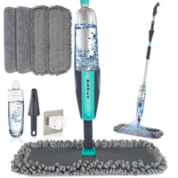 1 x RAW Customer Returns Spray Mop Floor Mop, Dry Wet Mop, 360 Degree Rotating Mop Home Kitchen Mop Floor Cleaning, With 360ml Refillable Bottle, 4 Washable Microfiber Pads 1 Brush and 1 Holder - RRP €23.02