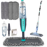 1 x RAW Customer Returns Spray Mop Floor Mop, Dry Wet Mop, 360 Degree Rotating Mop Home Kitchen Mop Floor Cleaning, With 360ml Refillable Bottle, 4 Washable Microfiber Pads 1 Brush and 1 Holder - RRP €23.04