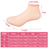 1 x RAW Customer Returns 3 Pairs Silicone Socks Silicone Gel Socks Moisturizing Socks Silicone Moisturizing Socks for Foot Care Dry Feet Cracked Heel Softening Rough Skin, White, Skin Color, Pink L  - RRP €18.16