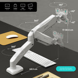 1 x RAW Customer Returns ONKRON monitor mount table for 13-32 inch screens up to 8 kg, monitor arm 1 monitor mount gas spring - max 100x100 VESA table mount monitor swivel arm tiltable rotatable white G80-W - RRP €58.89