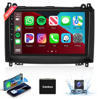 1 x RAW Customer Returns Podofo 9 2 DIN Car Radio for Mercedes Benz A B V Class W169 B200 W639 Vito Viano Sprinter Wireless Carplay Android Auto Bluetooth with Navi Back-up Camera AHD HIFI Bluetooth RDS FM Radio - RRP €127.86