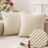 1 x Brand New MIULEE Set of 2 Cushion Covers Diagonal Striped Corduroy Cushion Cover Decorative Pillowcase Sofa Cushion Couch Cushion Throw Pillow Decorative Pillowcase Cuddly Pillow for Bedroom Living Room 40 x 40 cm Jam - RRP €18.65