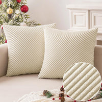 5 x Brand New MIULEE set of 2 cushion covers diagonal striped corduroy cushion cover decorative cushion cover sofa cushion couch cushion decorative cushion cover cuddly cushion for bedroom living room 45 x 45 cm bean green - RRP €57.0