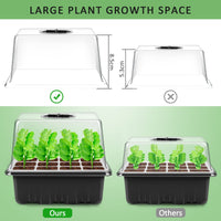 1 x RAW Customer Returns YAUNGEL indoor greenhouse cultivation box, 10 pieces 120 cells mini greenhouse cultivation set with raised lid, seedling starter trays greenhouse cultivation tray with lid for plant, black - RRP €18.94