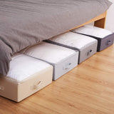 1 x RAW Customer Returns Spacious Visible Under Bed Storage Boxes with Lids for Shoes, Blankets, Bedding, Easy to Assemble, Beige - RRP €22.2