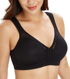 1 x RAW Customer Returns Lemorosy Comfort Bra Without Underwire Not Padded Front Back Minimizer Black, 80E  - RRP €24.0