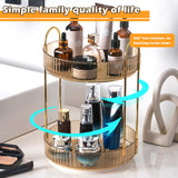 3 x Brand New DriSubt 360 Rotating Vanity Makeup Organizer, Perfume and Cosmetic Storage and Organization, for Bathroom, Buffet and Counter Amber, 2 Layers  - RRP €57.6