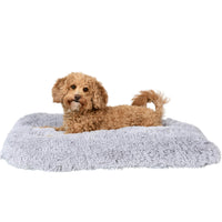 2 x Brand New petzy plush dog bed I 80x60x14 cm I fluffy washable for large, small and medium dogs I multifunctional dog mat extra thick comfortable I dog cushion cat cushion I M, light grey  - RRP €77.98