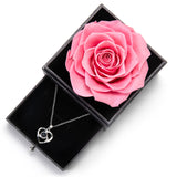 24 x Brand New Gifts for her preserved real rose drawer Eternal handmade preserved rose with necklace 100 languages gift, enchanted real rose flower for Valentine s Day Mother s Day Sweet Pink  - RRP €725.76